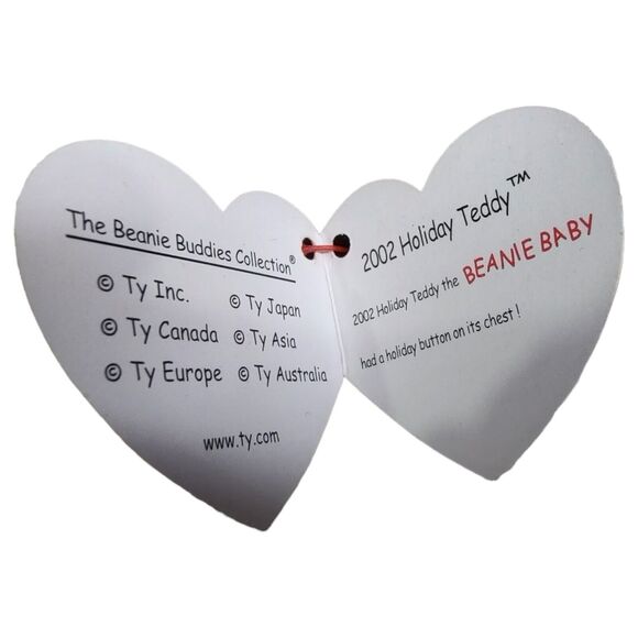 Vintage 1998, 2002 Holiday 14" Reindeer Teddy Beanie Baby Christmas PJs 9" Bear - Picture 14 of 16